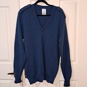 Logistic Wool Long Sleeve Military Sweater Men's Medium Tall Blue